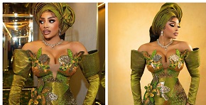 Chioma Ikokwu Stuns In Her Aso Ebi To Priscilla Ojo’s Traditional Wedding