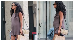 Vick Hope Shows Off Growing Baby Bump As She Arrives Studio