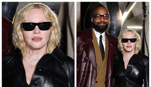 Madonna And Boyfriend Akeem Morris Attend Saint Laurent Paris Fashion Week Show