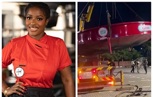Hilda Baci Safely Transported Her 6meter Tall Pot To Eko Hotel For Gino World Jollof Festival