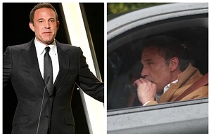 Ben Affleck Relaxes With Cigarette Before Hitting Stage At Beverly Hills Bash