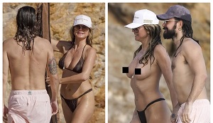 Heidi Klum Topless As She Enjoys  Beach Day With Tom Kaulitz