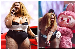Lizzo Twerks With Life-Sized Labubu On Coachella Stage